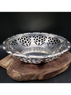 Tramontina Stainless Steel Pierced Serving Bowl 10" Fruit Bread Basket